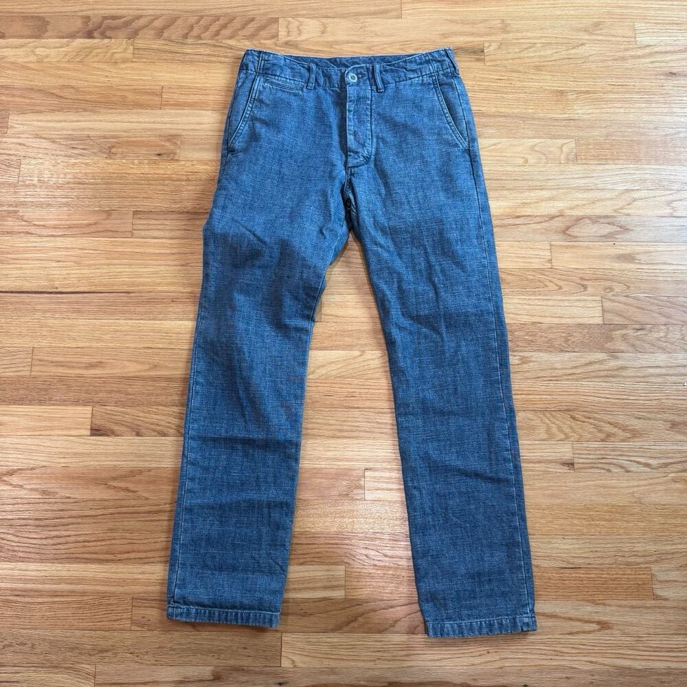 Buck Mason Indigo Canvas Officer Trousers 33/31